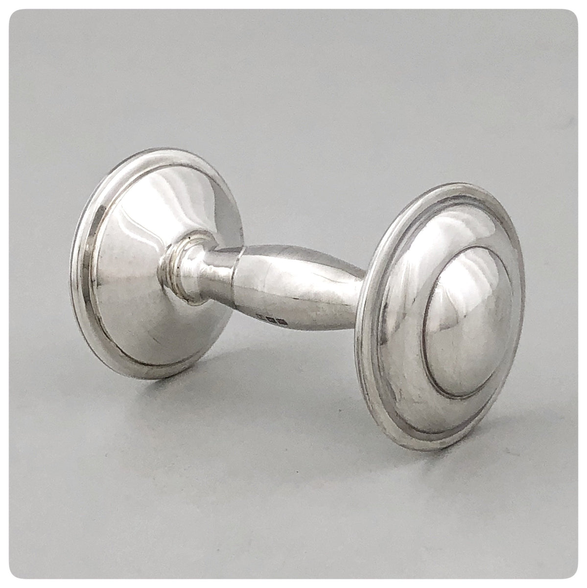 Sterling Silver Chime Dumbbell Rattle