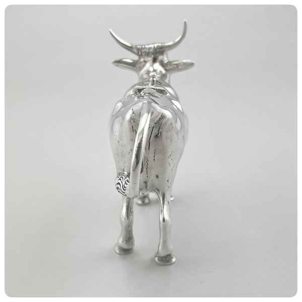 Back, German Sterling Silver Cow Creamer Made for the American Market, Circa 1900 - The Silver Vault of Charleston