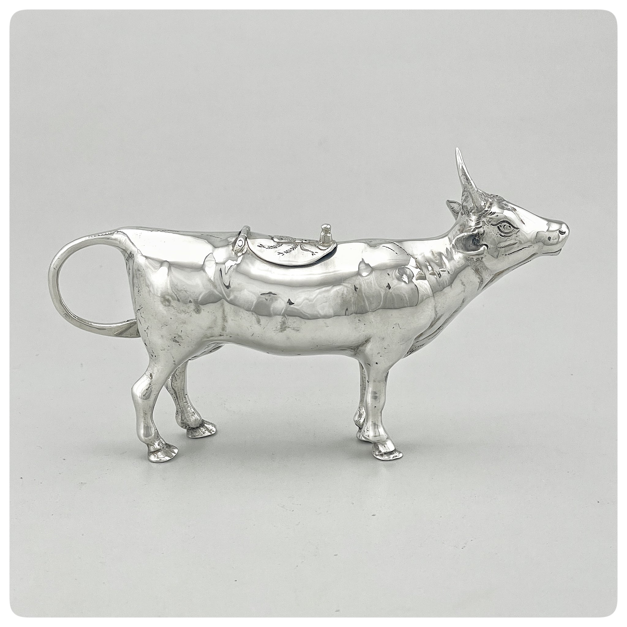 German Sterling Silver Cow Creamer Made for the American Market, Circa 1900 - The Silver Vault of Charleston