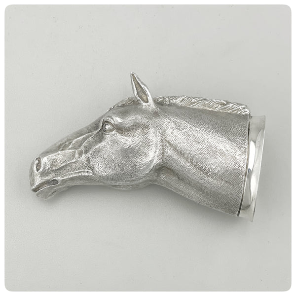 Side, left, English Sterling Silver and Vermeil Jubilee Stirrup Cup, London, 1977 - The Silver Vault of Charleston