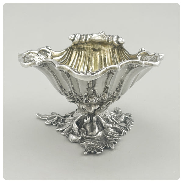 Back, English Sterling Silver and Vermeil Salt Cellar, Hands and Company, London, 1852-1853 - The Silver Vault of Charleston