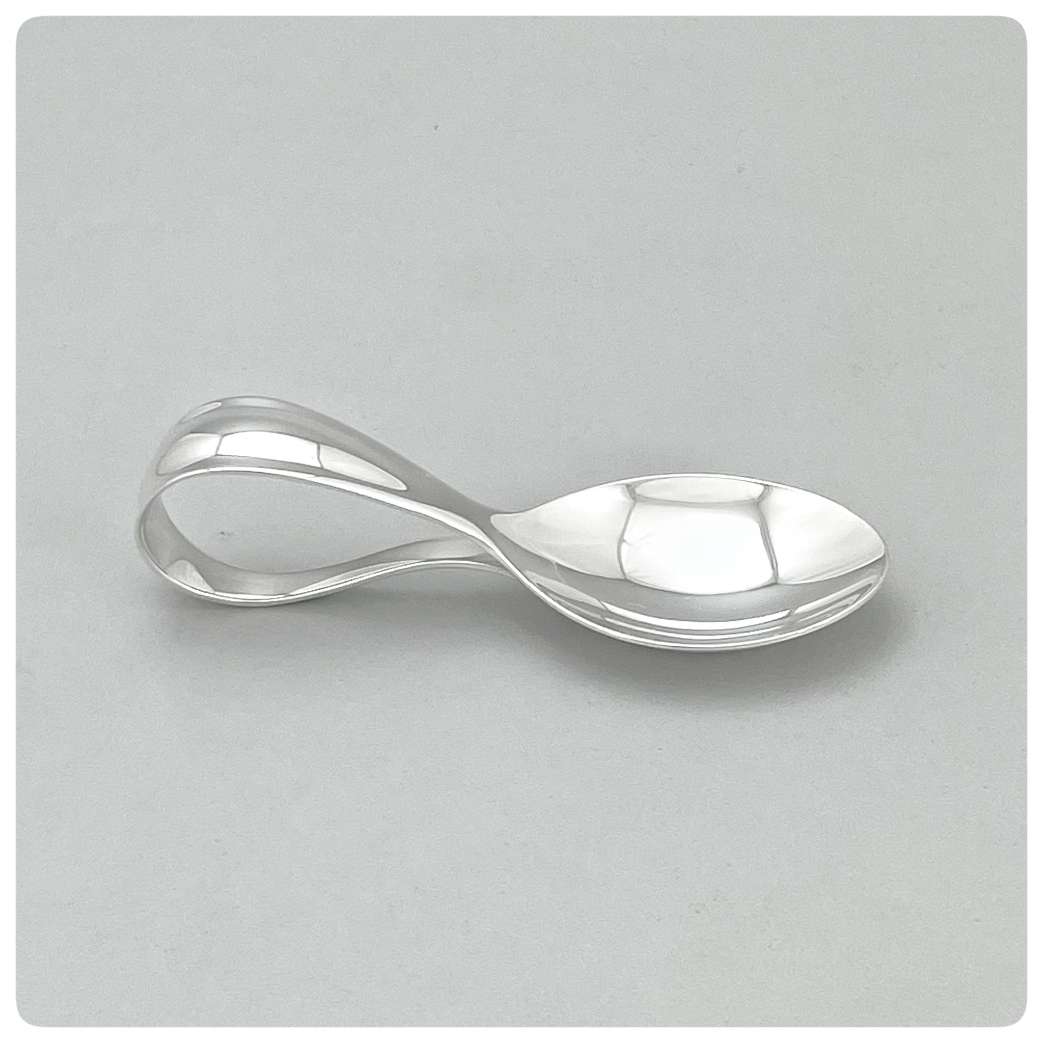 Loop Handle Two Piece Sterling Silver Fork and Spoon Baby Set